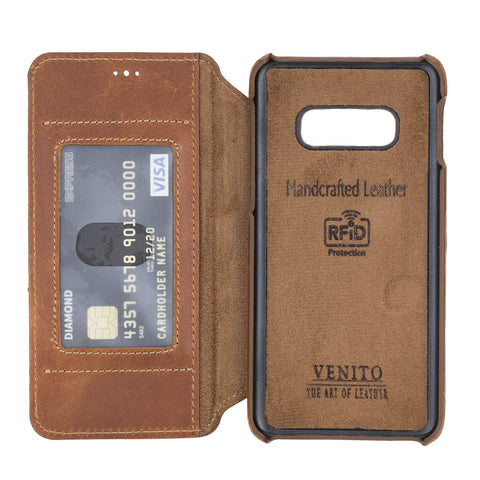 Venice RFID Blocking Leather Wallet Stand Case for Samsung Galaxy S10e