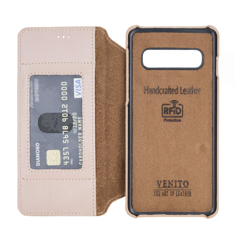 Venice RFID Blocking Leather Wallet Stand Case for Samsung Galaxy S10