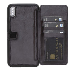 Funda tipo billetera delgada de cuero con bloqueo RFID Verona para iPhone XS Max