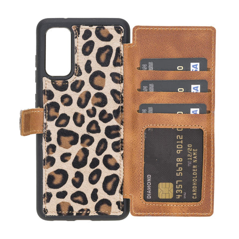 Verona Funda tipo billetera delgada de cuero con bloqueo RFID para Samsung Galaxy S20