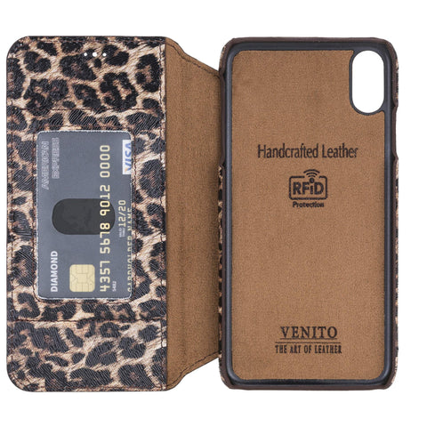 Venice RFID Blocking Leather Wallet Stand Case for iPhone XS Max