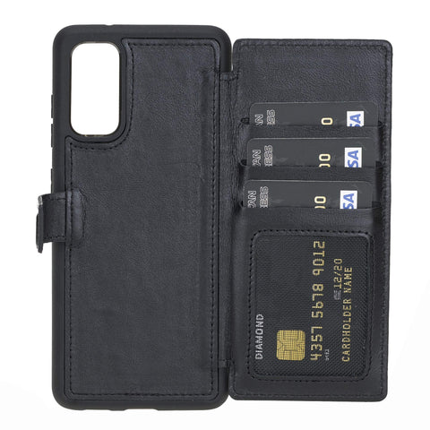 Verona Funda tipo billetera delgada de cuero con bloqueo RFID para Samsung Galaxy S20
