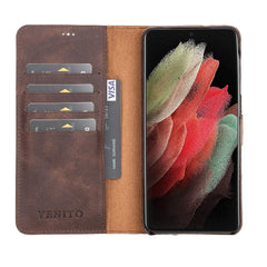 Funda tipo billetera de cuero con bloqueo RFID Florence para Samsung Galaxy S21 Plus