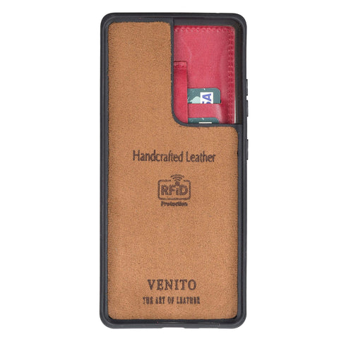 Fermo Funda de cuero para teléfono con billetera cruzada para Galaxy S21 Ultra