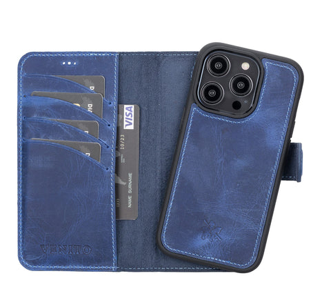 Ravenna RFID Blocking Detachable Leather Wallet Case for iPhone 14 Pro