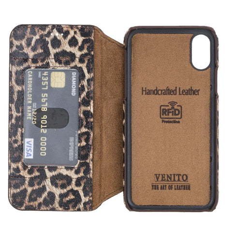 Venice RFID Blocking Leather Wallet Stand Case for iPhone X