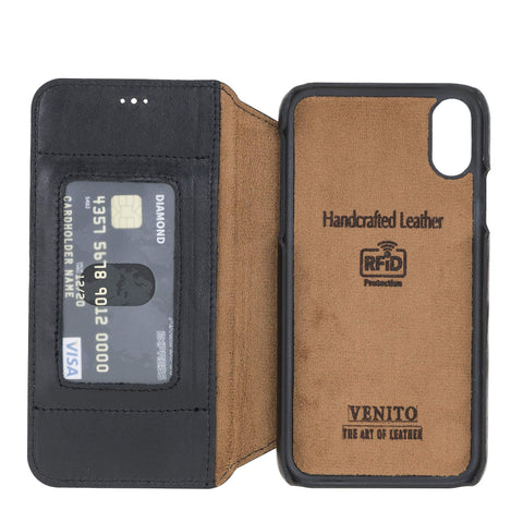 Estuche tipo billetera de cuero con bloqueo RFID Venice para iPhone XR