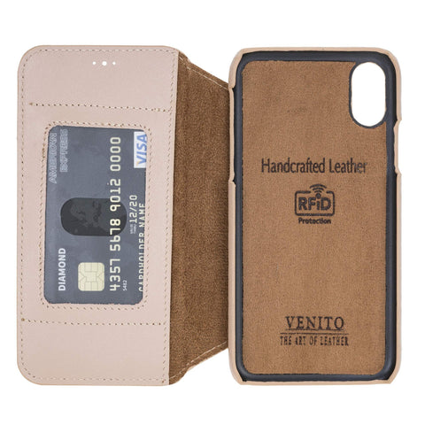 Venice RFID Blocking Leather Wallet Stand Case for iPhone X