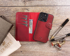 Funda tipo billetera de cuero desmontable con bloqueo RFID Ravenna para iPhone 13 Pro