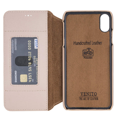 Venice RFID Blocking Leather Wallet Stand Case for iPhone XS Max
