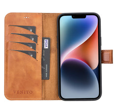 Funda tipo billetera de cuero desmontable con bloqueo RFID Ravenna para iPhone 14 Plus