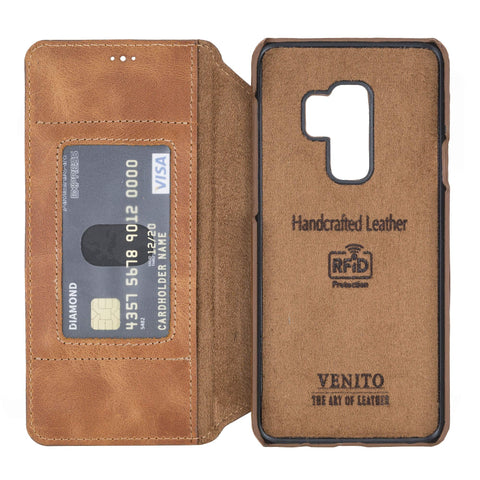Venice RFID Blocking Leather Wallet Stand Case for Samsung Galaxy S9 Plus