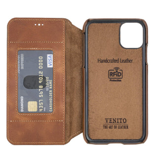 Venice RFID Blocking Leather Wallet Stand Case for iPhone 11 Pro