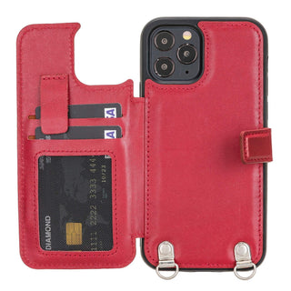 Fermo Funda de cuero para teléfono con billetera cruzada para iPhone 12 Pro Max