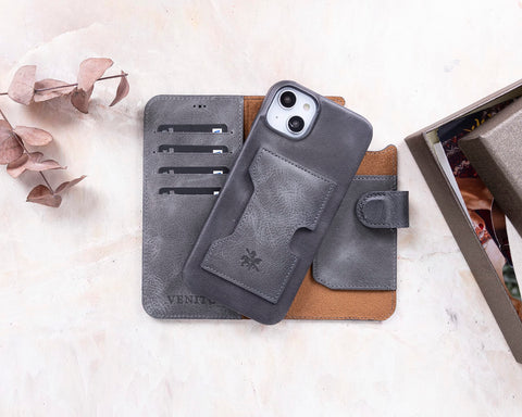 Florence RFID Blocking Leather Wallet Case for iPhone 14 Plus