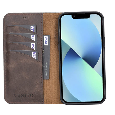 Ravenna RFID Blocking Detachable Leather Wallet Case for iPhone 13 Pro Max