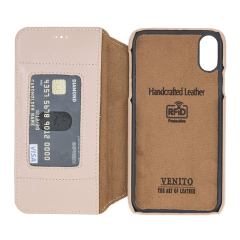 Estuche tipo billetera de cuero con bloqueo RFID Venice para iPhone XR