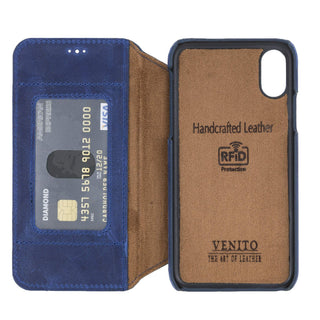 Venice RFID Blocking Leather Wallet Stand Case for iPhone X