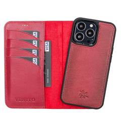 Funda tipo billetera de cuero desmontable con bloqueo RFID Ravenna para iPhone 13 Pro