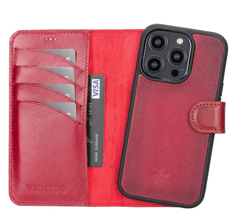 Ravenna RFID Blocking Detachable Leather Wallet Case for iPhone 14 Pro