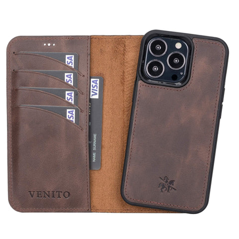Ravenna RFID Blocking Detachable Leather Wallet Case for iPhone 13 Pro