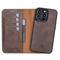 Funda tipo billetera de cuero desmontable con bloqueo RFID Ravenna para iPhone 13 Pro