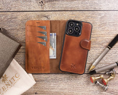 Funda tipo billetera de cuero desmontable con bloqueo RFID Ravenna para iPhone 13 Pro