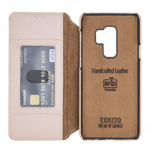 Venice RFID Blocking Leather Wallet Stand Case for Samsung Galaxy S9 Plus