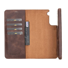 Funda tipo billetera de cuero con bloqueo RFID Florence para Samsung Galaxy S21 Plus