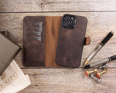 Funda tipo billetera de cuero desmontable con bloqueo RFID Ravenna para iPhone 13 Pro