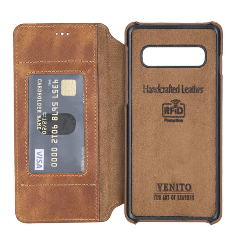 Venice RFID Blocking Leather Wallet Stand Case for Samsung Galaxy S10