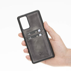Funda tipo billetera de cuero Capri Snap On para Samsung Galaxy Note 20