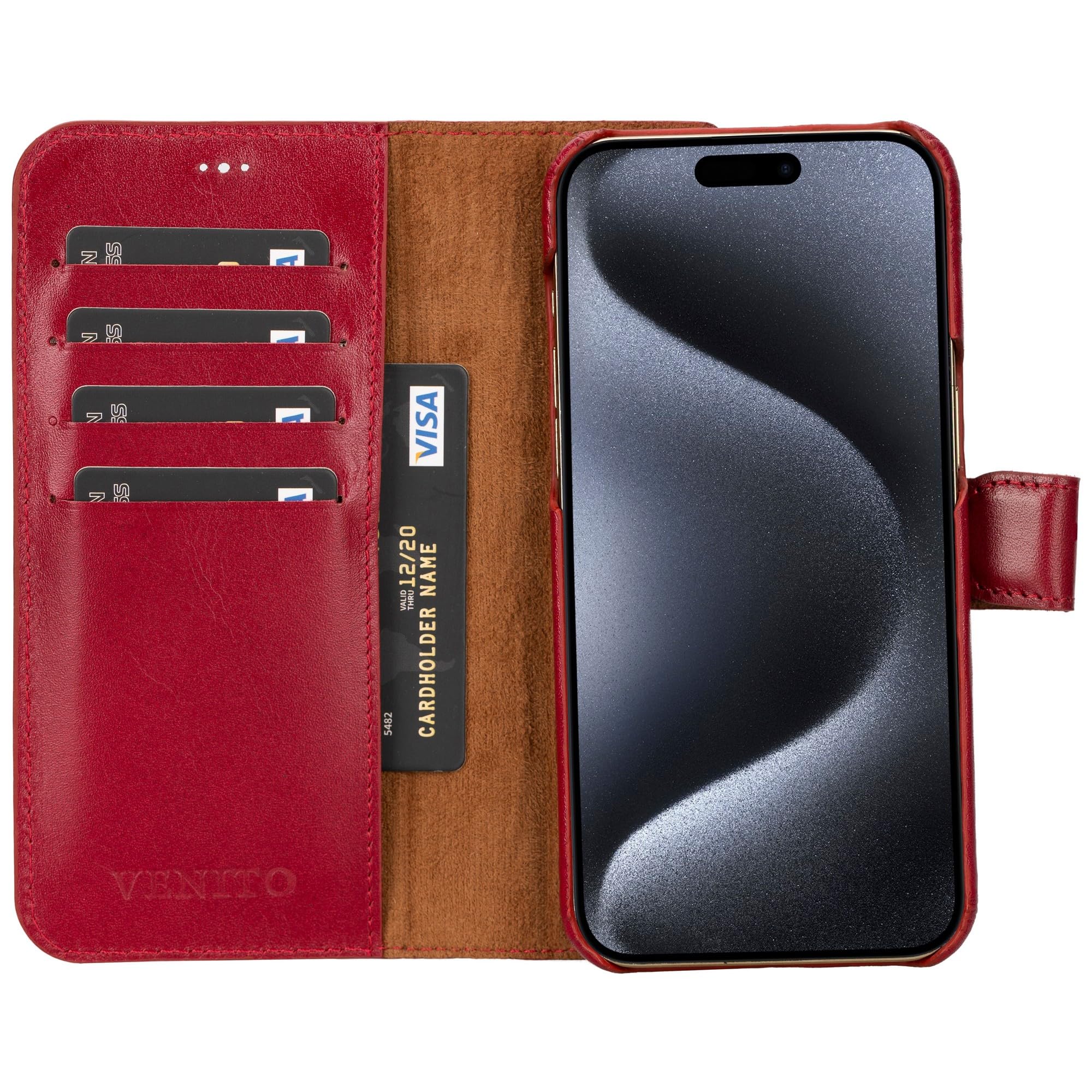 Florence RFID Blocking Leather Wallet Case for iPhone 15 Pro Max Coffee Brown Florence RFID Blocking Leather Wallet Case for iPhone 15 Pro Max Coffee Brown