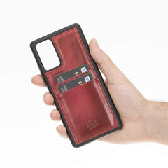 Funda tipo billetera de cuero Capri Snap On para Samsung Galaxy Note 20