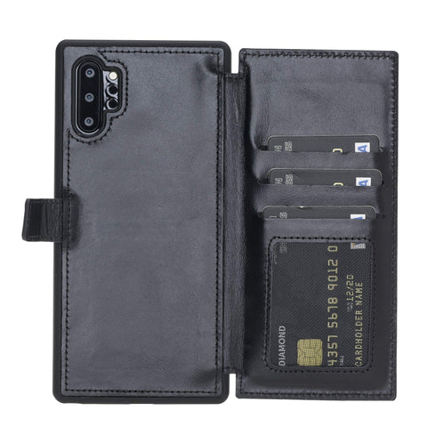 Verona Funda tipo billetera delgada de cuero con bloqueo RFID para Samsung Galaxy Note 10 Plus