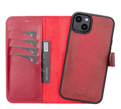 Funda tipo billetera de cuero desmontable con bloqueo RFID Ravenna para iPhone 14 Plus