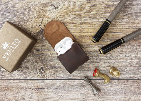 Bari Leather Cover for Apple AirPods Charging Case