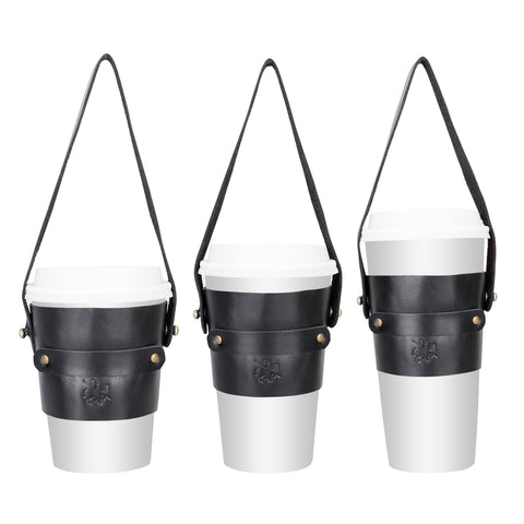 Estuche de transporte para tazas de café de cuero Salerno 
