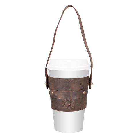 Estuche de transporte para tazas de café de cuero Salerno 