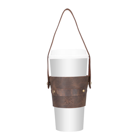 Estuche de transporte para tazas de café de cuero Salerno 