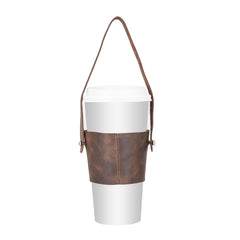 Salerno Leather Coffee Cup Carrying Case