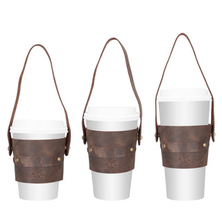 Salerno Leather Coffee Cup Carrying Case