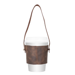 Salerno Leather Coffee Cup Carrying Case