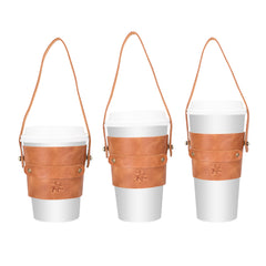 Salerno Leather Coffee Cup Carrying Case