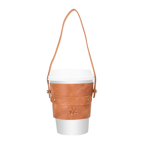 Estuche de transporte para tazas de café de cuero Salerno 