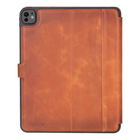Parma Premium Leather Case for iPad Pro 13 Inch M4 (2024) with Pencil Holder, Handmade, Kickstand, Detachable Wallet, Full-Grain Leather, Compatible with Apple Pencil (USB-C), Antique Brown