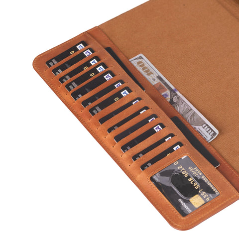 Parma Premium Leather Case for iPad Pro 13 Inch M4 (2024) with Pencil Holder, Handmade, Kickstand, Detachable Wallet, Full-Grain Leather, Compatible with Apple Pencil (USB-C), Antique Brown