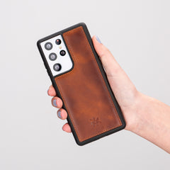 Funda de cuero Lucca Snap On para Samsung Galaxy S21 Ultra