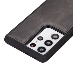 Funda de cuero Lucca Snap On para Samsung Galaxy S21 Ultra