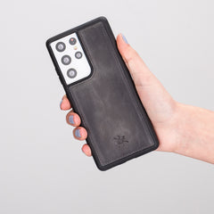 Funda de cuero Lucca Snap On para Samsung Galaxy S21 Ultra
